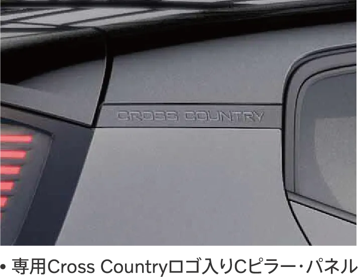 専用Cross Countryロゴ入りCピラー・パネル