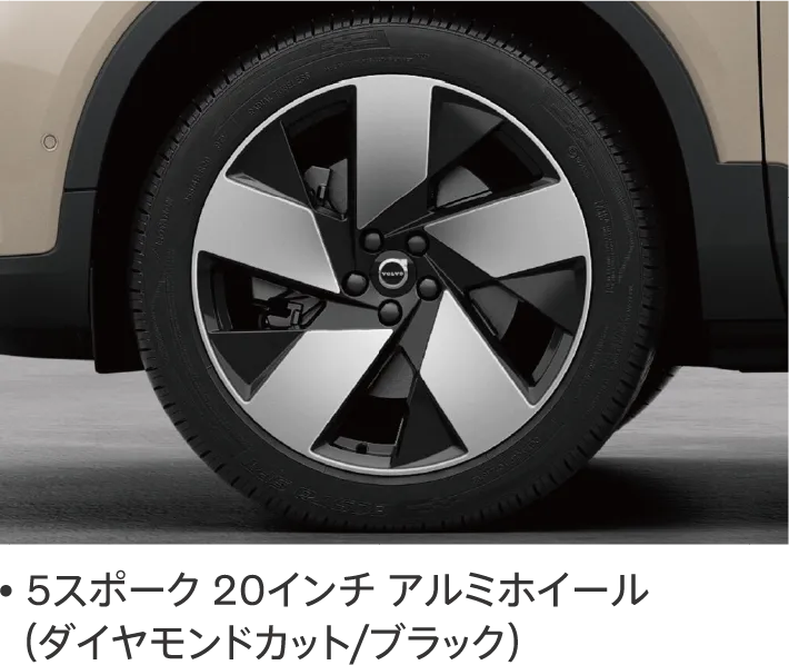 5スポーク 20インチ アルミホイール（ダイヤモンドカット/ブラック）